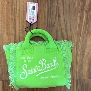 MC2 Saint Barth Neon Green Fringe Tote Bag - Summer Paradise